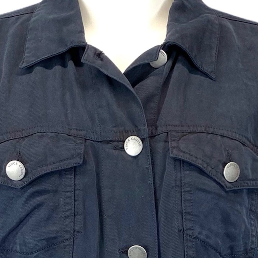 Vince Camuto navy tencel denim style jacket S - Picture 4 of 8